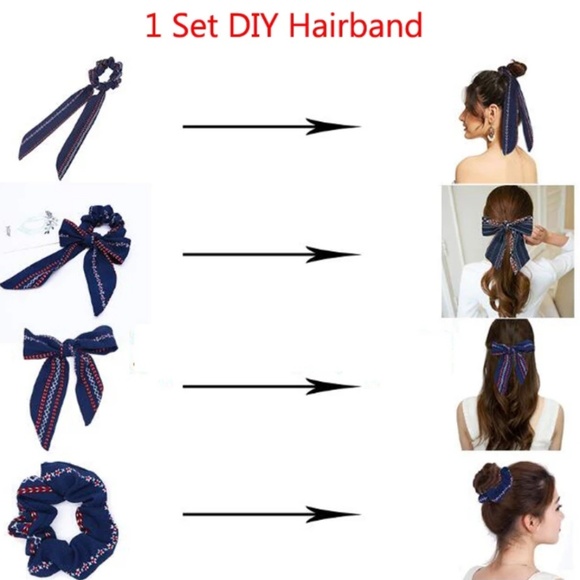 2 in 1 Scarf on a Scrunchie Bag Accessorie - Picture 3 of 6